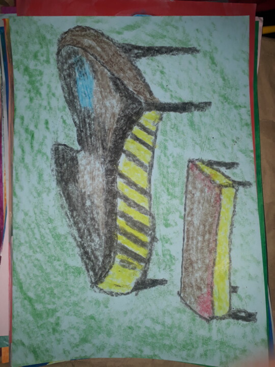 Картина под названием "O piano" - Jedaylson Rodrigues, Подлинное произведение искусства, Мел Установлен на Деревянная рама д…