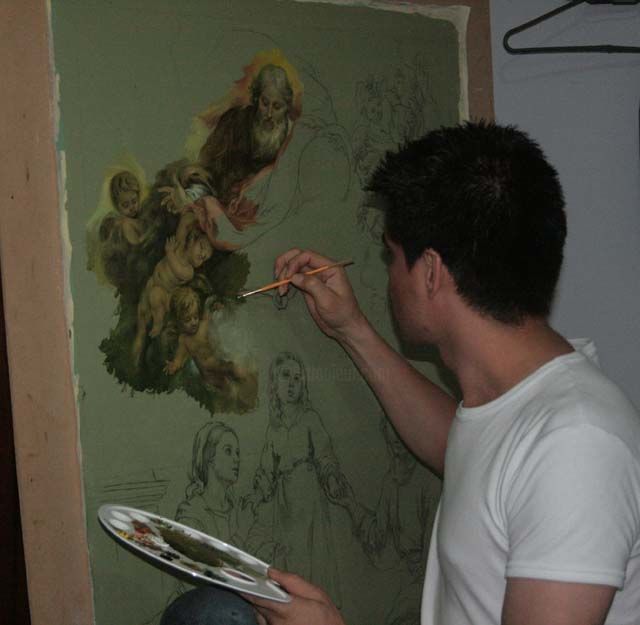 Peinture intitulée "Murillo - Obra en e…" par Jesùs David Cuèllar Cruz, Œuvre d'art originale, Huile