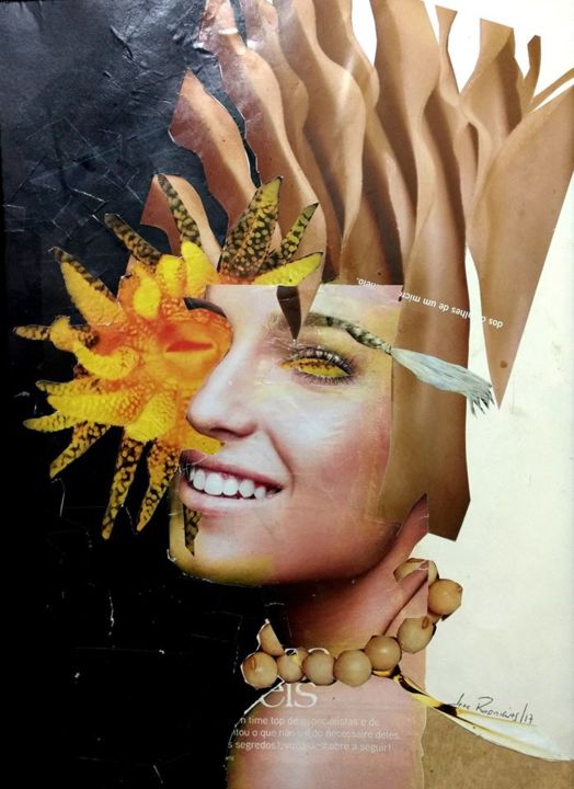 Collages titulada "Monalisa da Rua VI" por Jefe Rodrigues, Obra de arte original