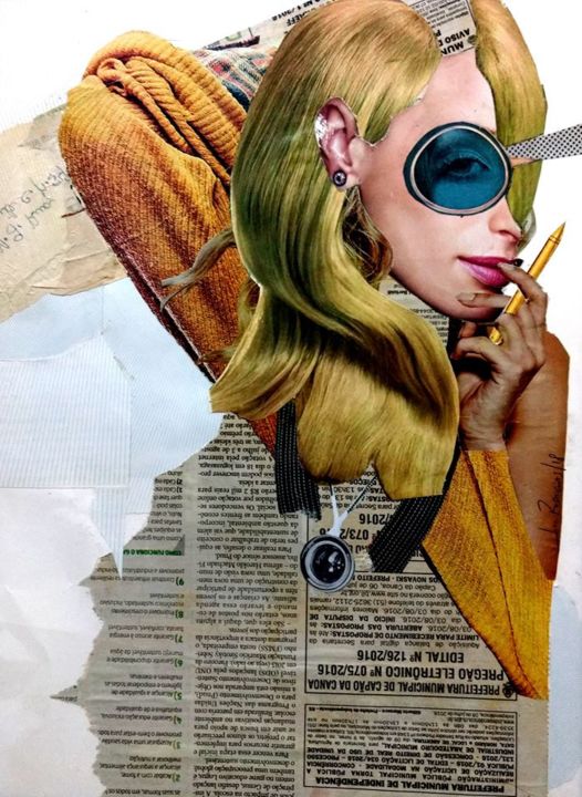 Collages titulada "Monalisa da Rua VIII" por Jefe Rodrigues, Obra de arte original