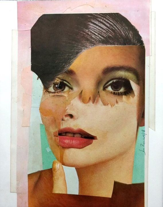 Collages titled "Monalisa da Rua V" by Jefe Rodrigues, Original Artwork