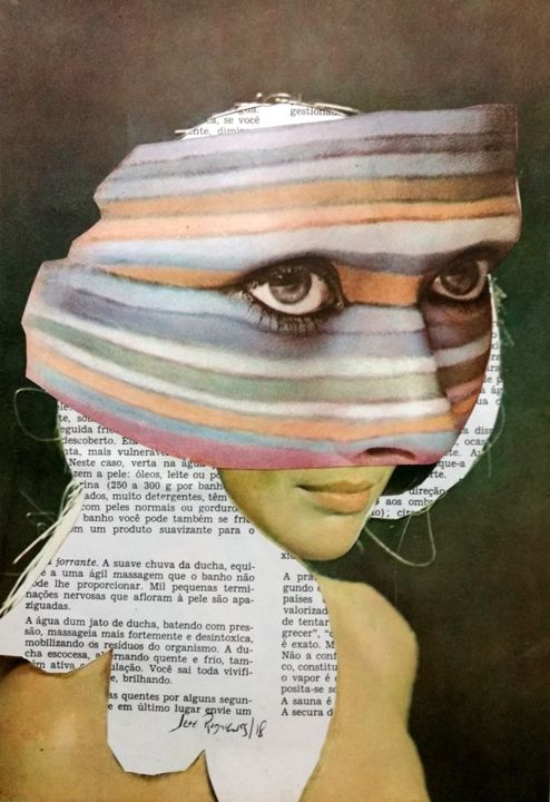 Colagens intitulada "Monalisa da Rua III" por Jefe Rodrigues, Obras de arte originais