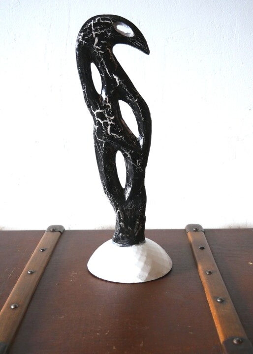Sculpture titled "CorVus" by Jeff Andreotti, Original Artwork, Plaster