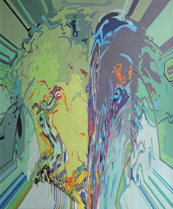 Peinture intitulée "Nuclear Melt at the…" par Jeff Cornish, Œuvre d'art originale, Acrylique Monté sur Châssis en bois
