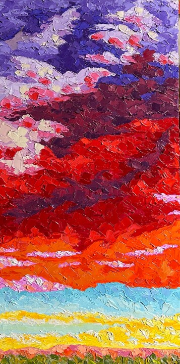 Pintura titulada "Atardecer" por Jeff Ferst, Obra de arte original, Oleo Montado en Bastidor de camilla de madera