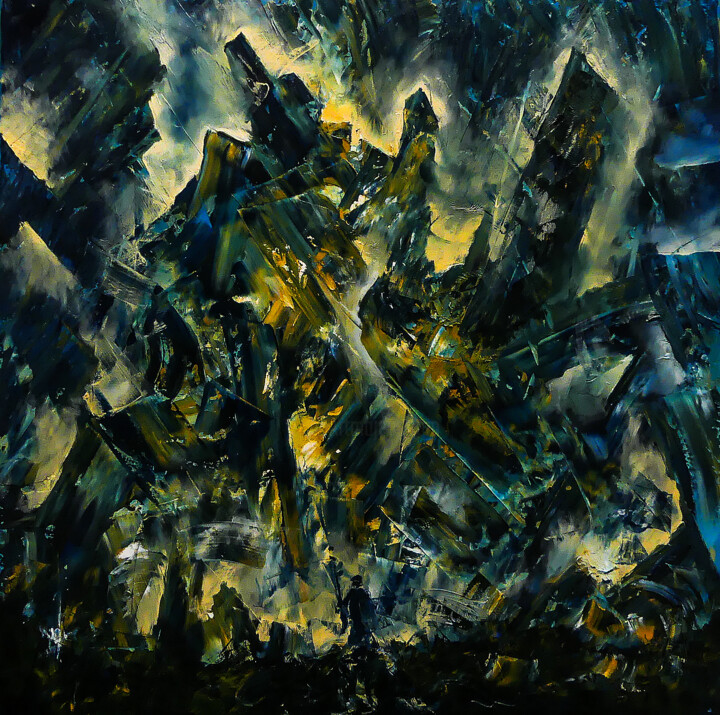 Pittura intitolato "ASCENSION" da Jeff Grimal, Opera d'arte originale, Olio