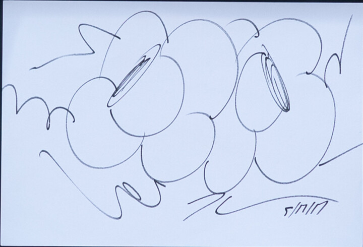 Drawing titled "Flowers" by Jeff Koons, Original Artwork