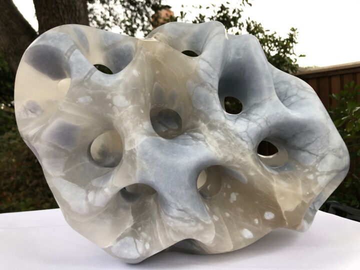 Sculpture titled "Blue Coral" by Jeff Rosenfeld, Original Artwork, Stone