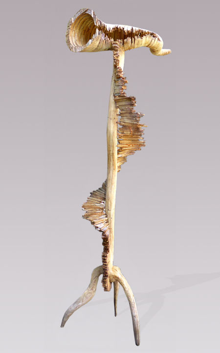 Sculpture titled "Vesse #61—Heed" by Jeff Key, Original Artwork, Wood