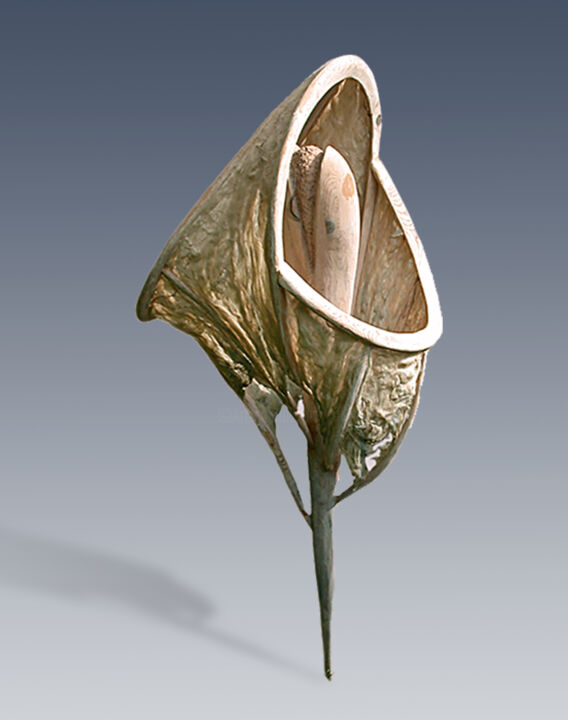 Sculpture titled ""Vessel #21—Windwar…" by Jeff Key, Original Artwork, Wood