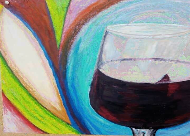 Painting titled "My wine and infidel…" by Jeffrey Ocansey, Original Artwork, Pastel