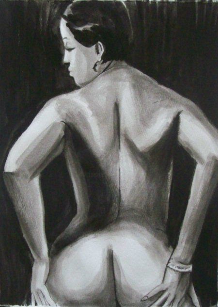 Malerei mit dem Titel "Stunning Nude Femal…" von Jeff Sterling, Original-Kunstwerk, Öl