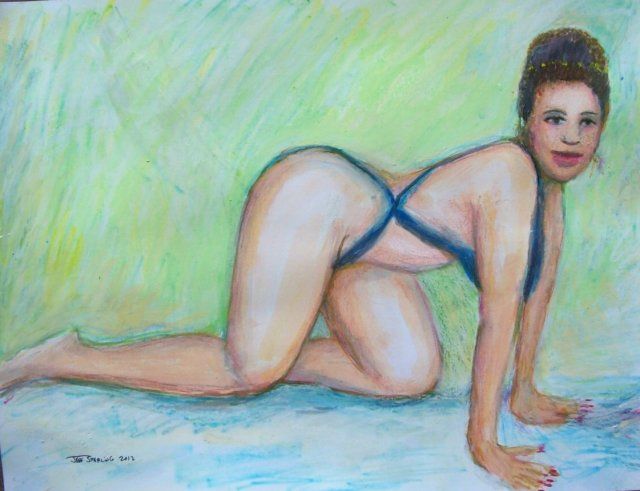 Painting titled "Sexy Tigress Origin…" by Jeff Sterling, Original Artwork, Oil