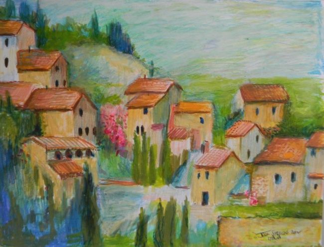 「Italy Veneto Region…」というタイトルの絵画 Jeff Sterlingによって, オリジナルのアートワーク, オイル