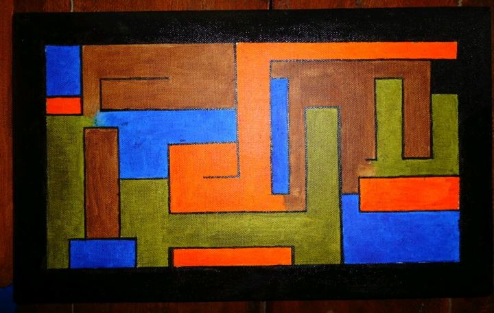 Pittura intitolato "mazes-abstract-pain…" da Jeffxclusive, Opera d'arte originale, Olio