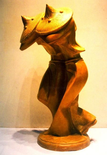 Sculptuur getiteld "风雨兼程　　" door Jeff Zhang, Origineel Kunstwerk