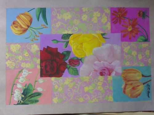 Painting titled "floral3" by Jeimee, Original Artwork