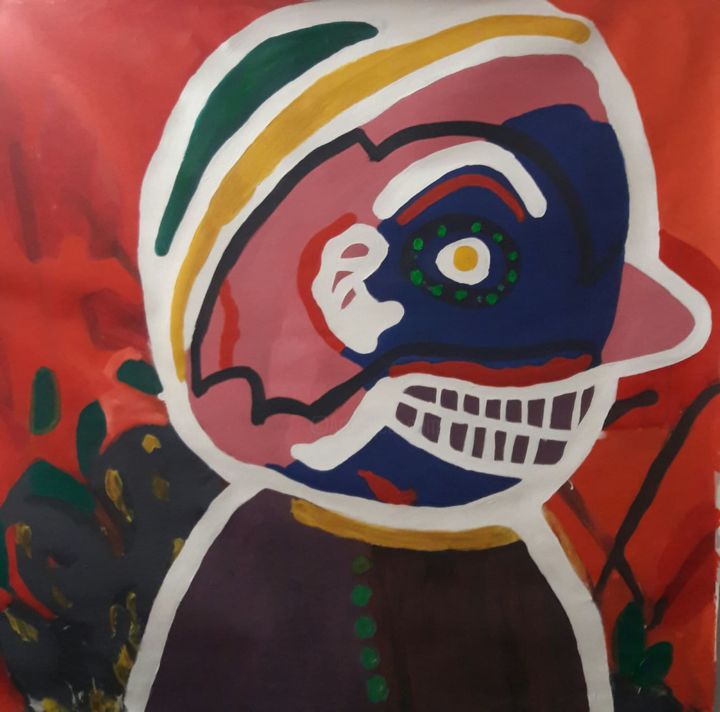 Painting titled "LA IRA DE TERROR" by Jeisson Alejandro Murillo Gomez, Original Artwork, Acrylic