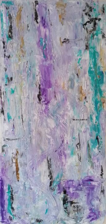 Painting titled "Violets" by Jelena Linda Andjelkovic, Original Art, Oil