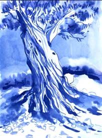 Dessin intitulée "oliv tree1" par Jelena Dabic, Œuvre d'art originale