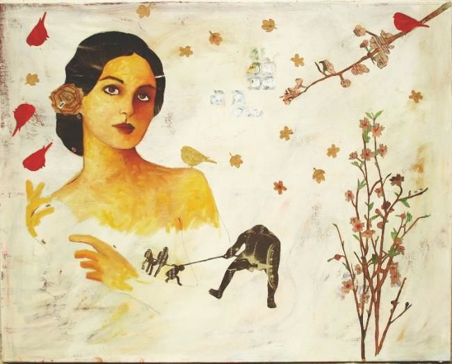 Ζωγραφική με τίτλο "Ines III" από Jemila M, Αυθεντικά έργα τέχνης, Λάδι