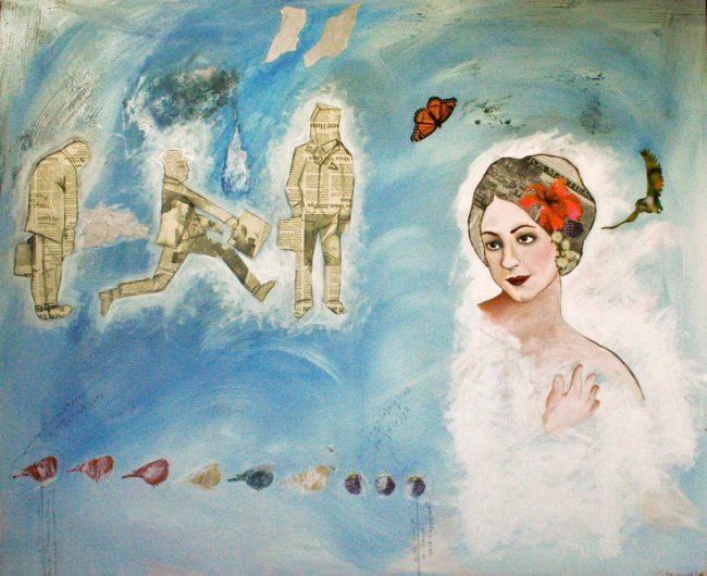 Ζωγραφική με τίτλο "Ines IV" από Jemila M, Αυθεντικά έργα τέχνης, Λάδι