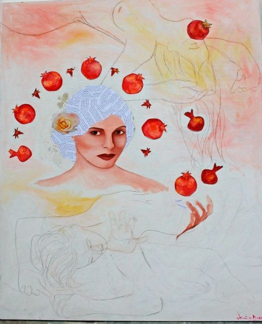 Ζωγραφική με τίτλο "Ines V" από Jemila M, Αυθεντικά έργα τέχνης, Λάδι