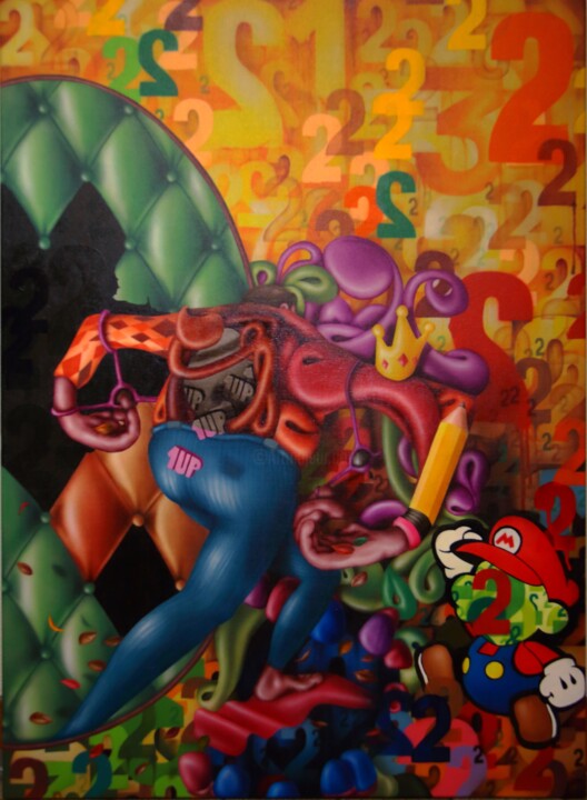 Malerei mit dem Titel "Automne" von Jems Cehes, Original-Kunstwerk, Airbrush