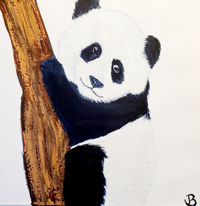 "Panda" başlıklı Tablo Jen Baum tarafından, Orijinal sanat, Akrilik