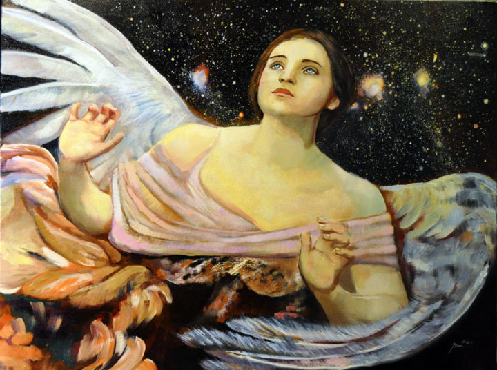 Peinture intitulée "cosmos" par Jena Polak, Œuvre d'art originale, Huile