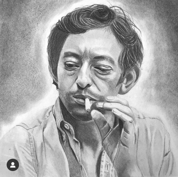 Drawing titled "Gainsbourg" by Jendrw, Original Artwork, Graphite