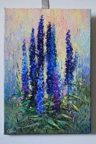 " Дельфиниум - 3 " - Painting, 35x50 cm ©2012 by jenius -