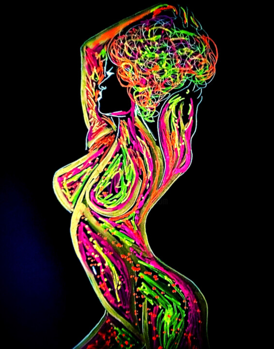 Painting titled "Body painting 5" by Jennifer Jane, Original Artwork, Acrylic