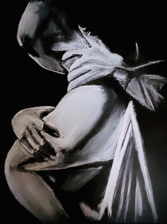 Disegno intitolato "Étreinte sensuelle" da Jennifer Jane, Opera d'arte originale, Matita