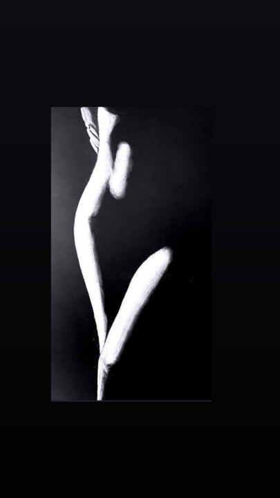 Рисунок под названием "Sensual" - Jennifer Jane, Подлинное произведение искусства, Древесный уголь