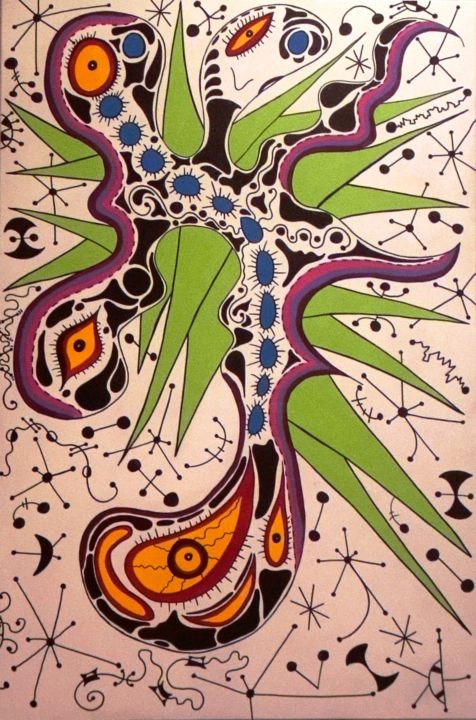 Malerei mit dem Titel "tribecan-rhapsody20…" von Jennifer Mrozek Weiss, Original-Kunstwerk