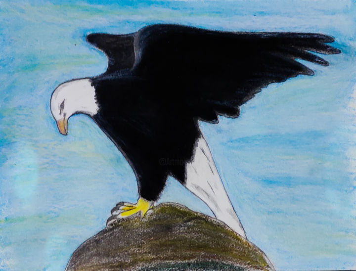 Painting titled "eagle.jpg" by Guddu, Original Artwork, Other