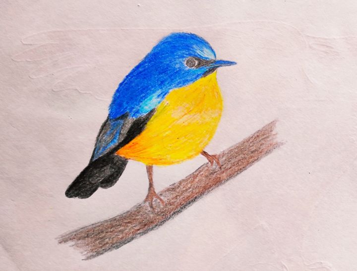 Painting titled "beautiful bird.jpg" by Guddu, Original Artwork, Acrylic