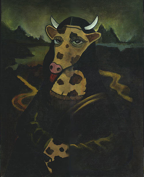 Painting titled "La monalivache" by Jenny, Original Artwork