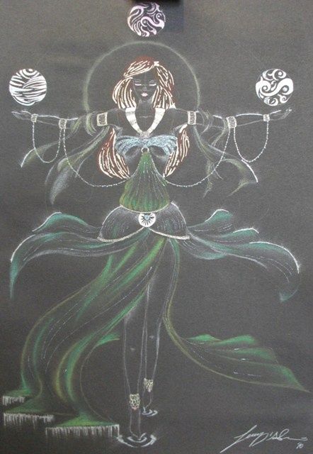 Disegno intitolato "Quattro Elementi" da Jenny D Alessio, Opera d'arte originale