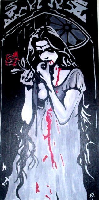 Painting titled "La rose" by Jenny Tavera, Original Artwork, Other