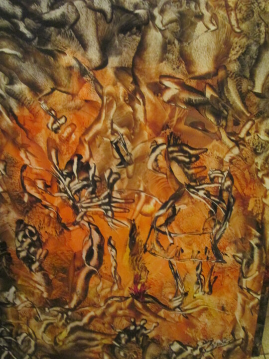 Painting titled "ETE INDIEN" by Jeno, Original Artwork, Wax