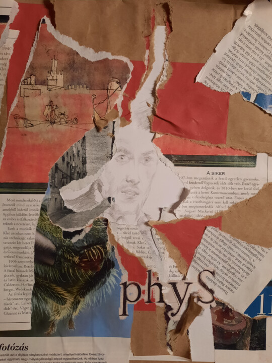 Коллажи под названием "phyS" - Jenő Dienes, Подлинное произведение искусства, Графит