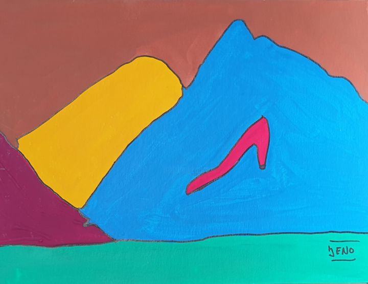 Peinture intitulée "Un soulier dans le…" par Jean-Eric Noël (Jeno), Œuvre d'art originale, Aquarelle