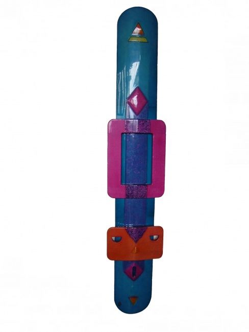 Sculpture titled "totem , Quetzalcoàtl" by Jens, Original Artwork, Lacquer Mounted on Wood Stretcher frame