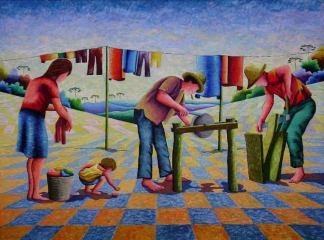 Pintura intitulada "Cotidiano" por Jerci Maccari, Obras de arte originais, Óleo