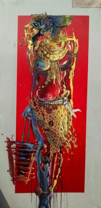 Painting titled "La traversée" by Jercy Nsiala, Original Art, Acrylic