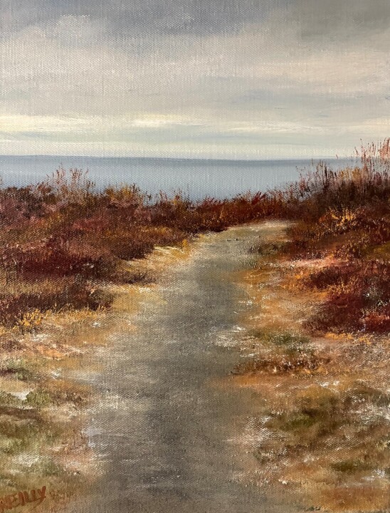 Painting titled "Black Point Trail" by Joan Reilly, Original Artwork, Oil