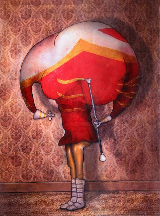 Peinture intitulée "Majorette" par Jeremie Baldocchi, Œuvre d'art originale, Autre