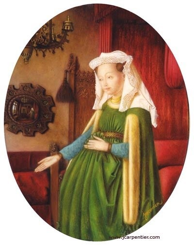 Schilderij getiteld "D'après Van Eyck" door Jeremy Carpentier, Origineel Kunstwerk, Anders